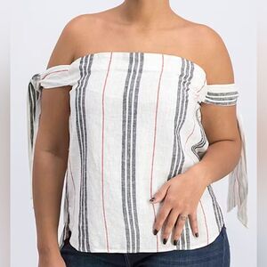 NWT BCBGENERATION cream combo tie sleeve tube top elasticized top back & rubber